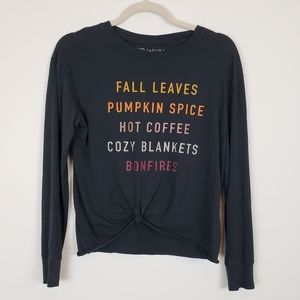 Fall autumn graphic long sleeve tee size XS